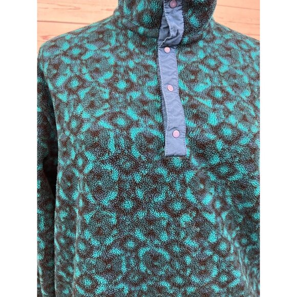 LL Bean Fleece Jacket Pullover Sweatshirt Aztec Mens Small Vintage 90s Made USA - Picture 4 of 11